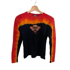 Harley Davidson Tie-Dye Long Sleeve Shirt Las Vegas Nevada Women's Size M Y2K